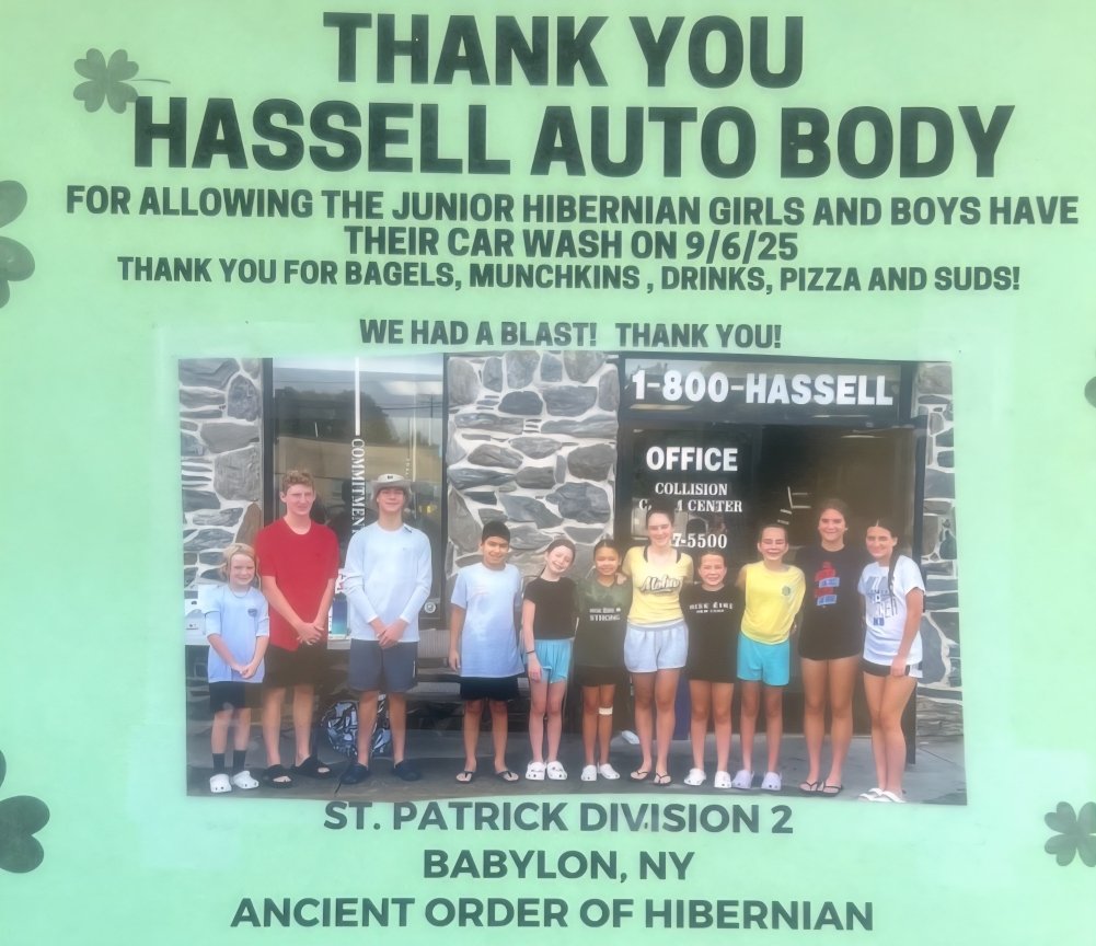 Babylon Juniors washing cars during the fundraiser